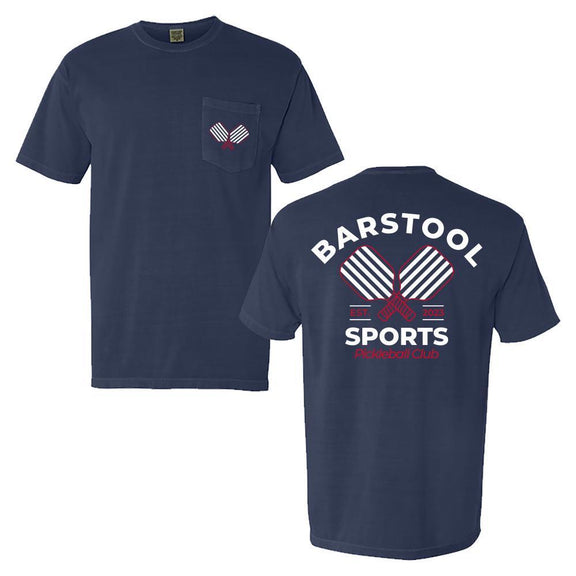Barstool Sports Pickleball Pocket Tee-T-Shirts-Fore Play-Navy-S-Barstool Sports