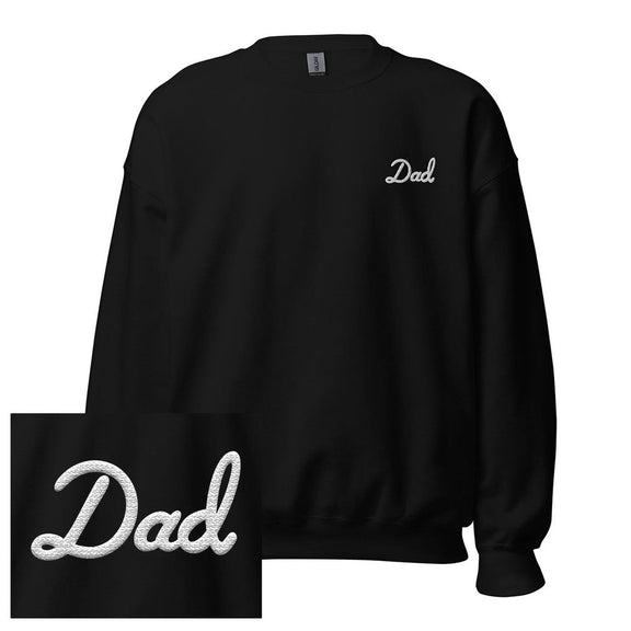 Dad Embroidered Crewneck-Crewnecks-Barstool Sports-Black-S-Barstool Sports