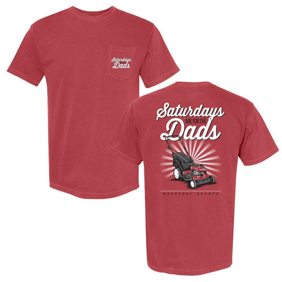 Saturdays Are For The Dads Push Mower Pocket Tee-T-Shirts-SAFTB-Red-S-Barstool Sports
