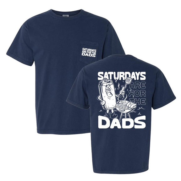 Saturdays Are For The Dads Grill Pocket Tee-T-Shirts-SAFTB-Navy-S-Barstool Sports