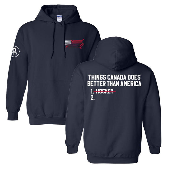 US Hockey Hoodie-Hoodies & Sweatshirts-Spittin Chiclets-Navy-S-Barstool Sports